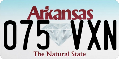 AR license plate 075VXN