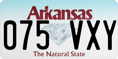 AR license plate 075VXY