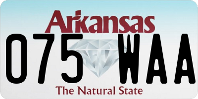 AR license plate 075WAA