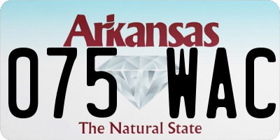 AR license plate 075WAC