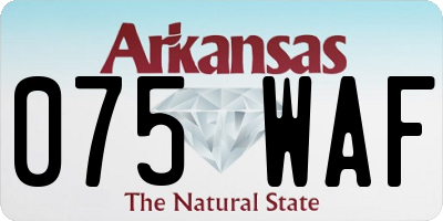AR license plate 075WAF