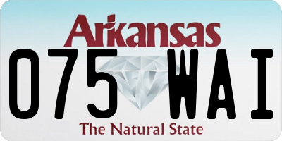 AR license plate 075WAI