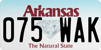 AR license plate 075WAK