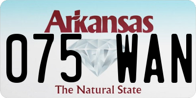 AR license plate 075WAN