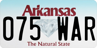 AR license plate 075WAR