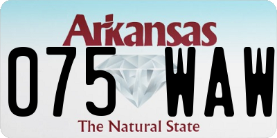 AR license plate 075WAW