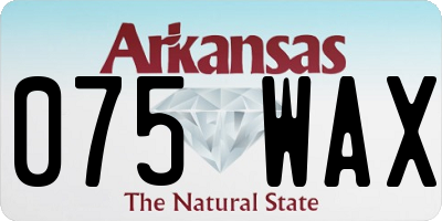 AR license plate 075WAX