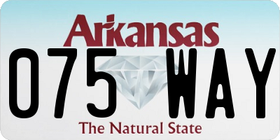 AR license plate 075WAY