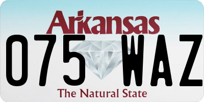 AR license plate 075WAZ