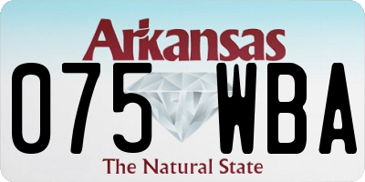 AR license plate 075WBA