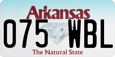 AR license plate 075WBL