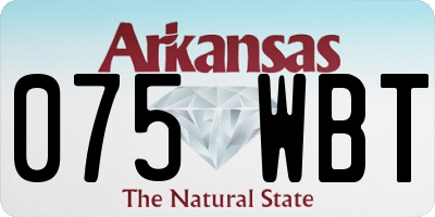 AR license plate 075WBT