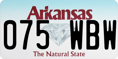 AR license plate 075WBW