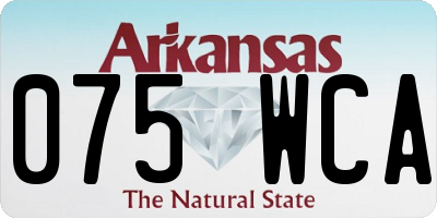 AR license plate 075WCA