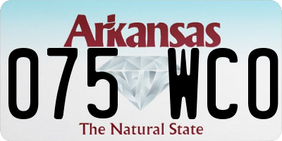 AR license plate 075WCO