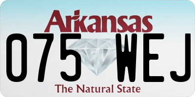AR license plate 075WEJ