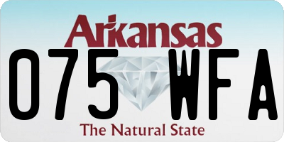 AR license plate 075WFA