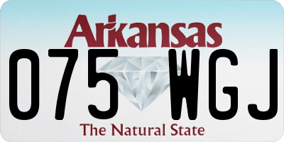 AR license plate 075WGJ