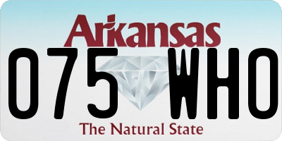 AR license plate 075WHO