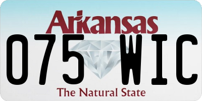AR license plate 075WIC