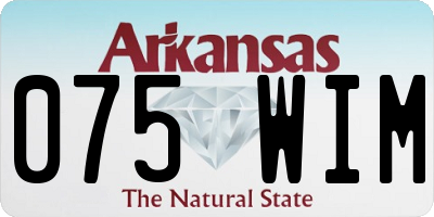 AR license plate 075WIM