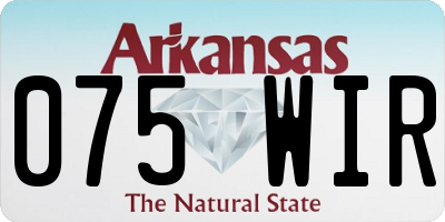 AR license plate 075WIR