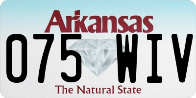 AR license plate 075WIV