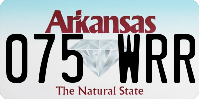 AR license plate 075WRR