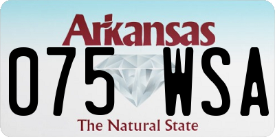AR license plate 075WSA