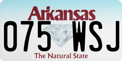 AR license plate 075WSJ