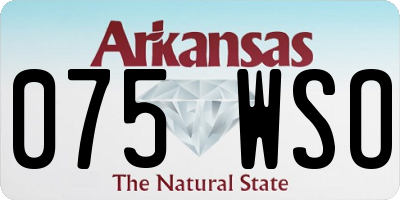 AR license plate 075WSO
