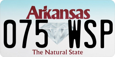 AR license plate 075WSP