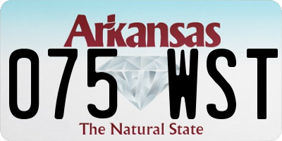 AR license plate 075WST