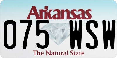 AR license plate 075WSW