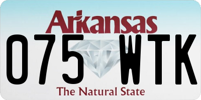 AR license plate 075WTK