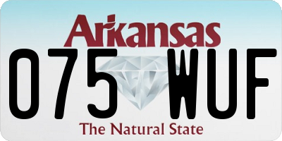 AR license plate 075WUF