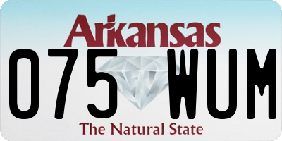 AR license plate 075WUM