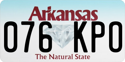 AR license plate 076KPO