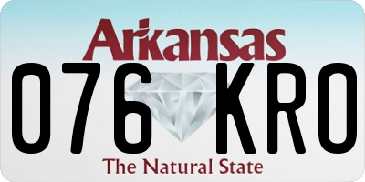 AR license plate 076KRO