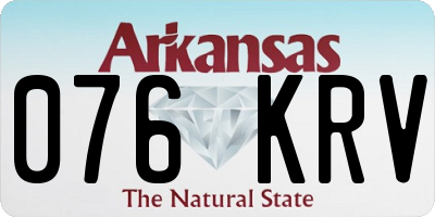 AR license plate 076KRV