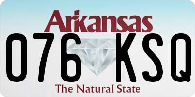 AR license plate 076KSQ