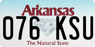 AR license plate 076KSU