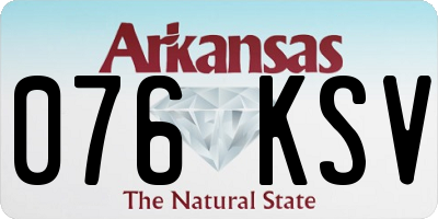 AR license plate 076KSV