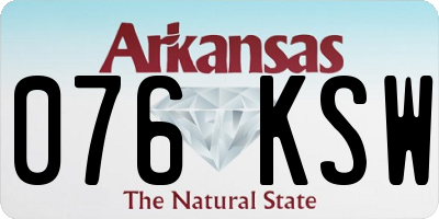 AR license plate 076KSW