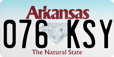 AR license plate 076KSY