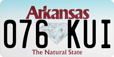 AR license plate 076KUI