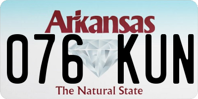 AR license plate 076KUN
