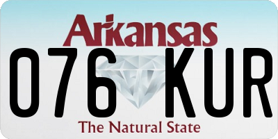 AR license plate 076KUR