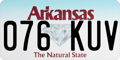 AR license plate 076KUV