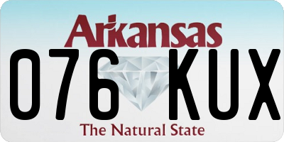 AR license plate 076KUX